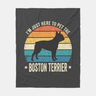 Couverture Polaire Graphique Rétro pour Amateur de Boston Terrier_1