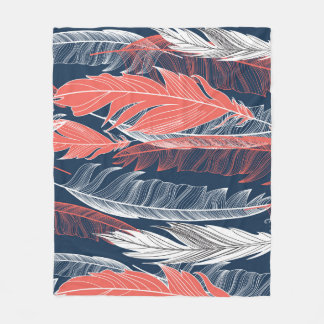 Couverture Polaire Graphiques En Plumes, Beau Motif sans couture.