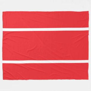 Couverture Polaire Gras Athlétique Espacé Bandes Blanches Sur Rouge C