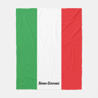 Couverture Polaire Gras drapeau italien Italie Famille personnalisée