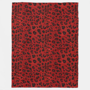Couverture Polaire Gras et chaleureux : Léopard rouge et noir