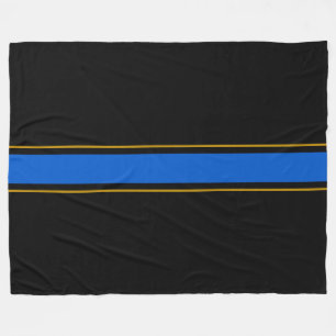 Couverture Polaire Gras Sporty Black Bleu Bleu Brown Stripes