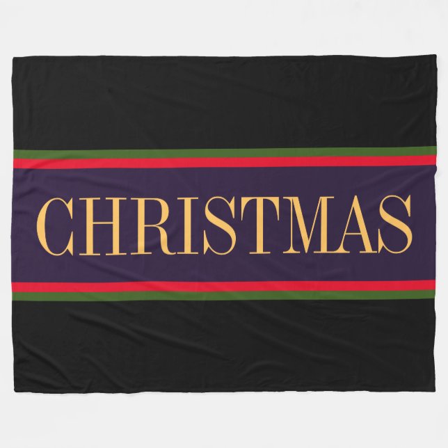 Couverture Polaire Gras Violet Noir Rouge Vert NOËL Grandes (Devant (Horizontal))