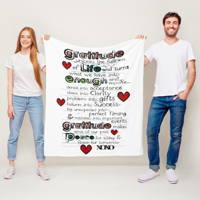 Couverture Polaire Gratitude / Sagesse sur la vie / Design de typogra (En situation)