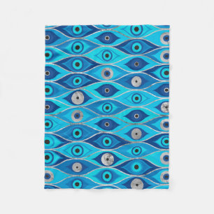 Couverture Polaire Grèce Mati Mataki - Motif des yeux malveillants de