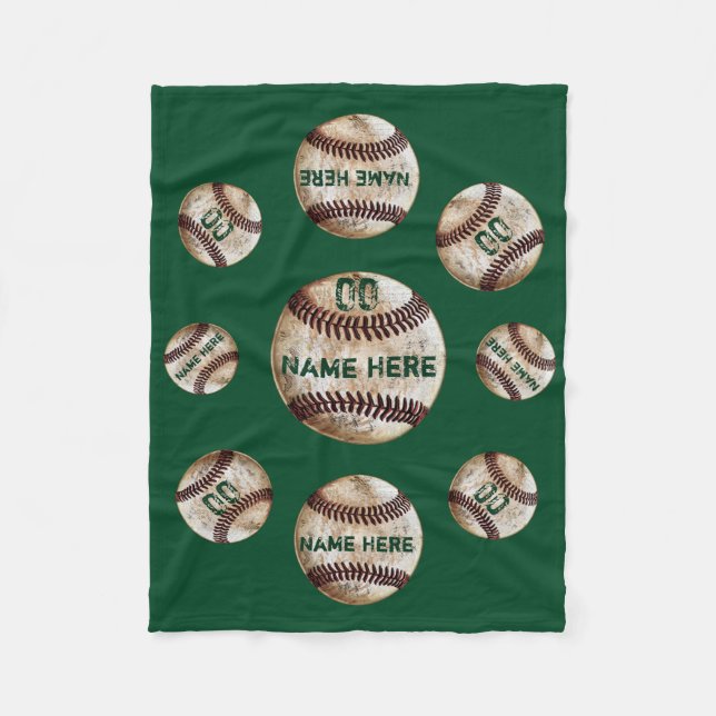 Couverture Polaire Green Cheap Baseball Blanket, Dons D'Équipe De Bas (Devant)