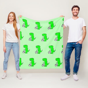 Couverture Polaire Green Dinosaur aime le Motif de dessin de football