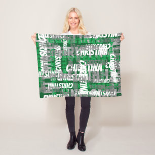 Couverture Polaire Green Name Collage Personnalisé Garçons Enfants