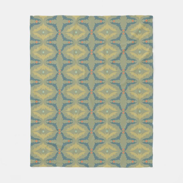 Couverture Polaire Greenish Retro Vintage Pattern (Devant)