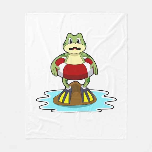 Couverture Polaire Grenouille à la natation avec anneau de natation (Devant)