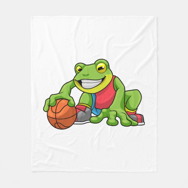 Couverture Polaire Grenouille aux sports avec basket-ball (Devant)