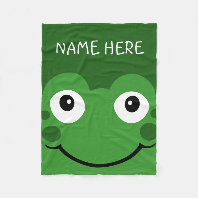 Couverture Polaire Grenouille personnalisée Ajouter votre nom (Devant)