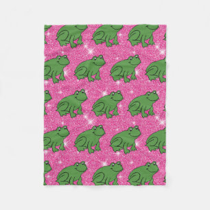 Couverture Polaire Grenouille verte Amphibiens Animaux Paillettes ros