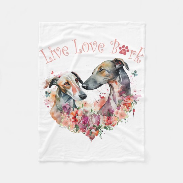 Couverture Polaire Greyhound Chig Maman Floral (Devant)
