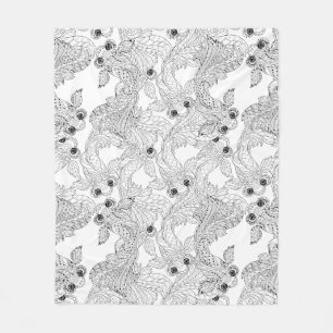 Couverture Polaire Griffonnage de poissons de la Chine