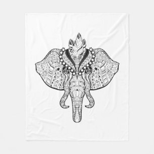 Couverture Polaire Griffonnage d'éléphant de cirque
