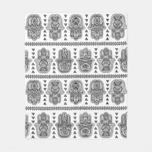 Couverture Polaire Griffonnage tiré par la main indien de Hamsa