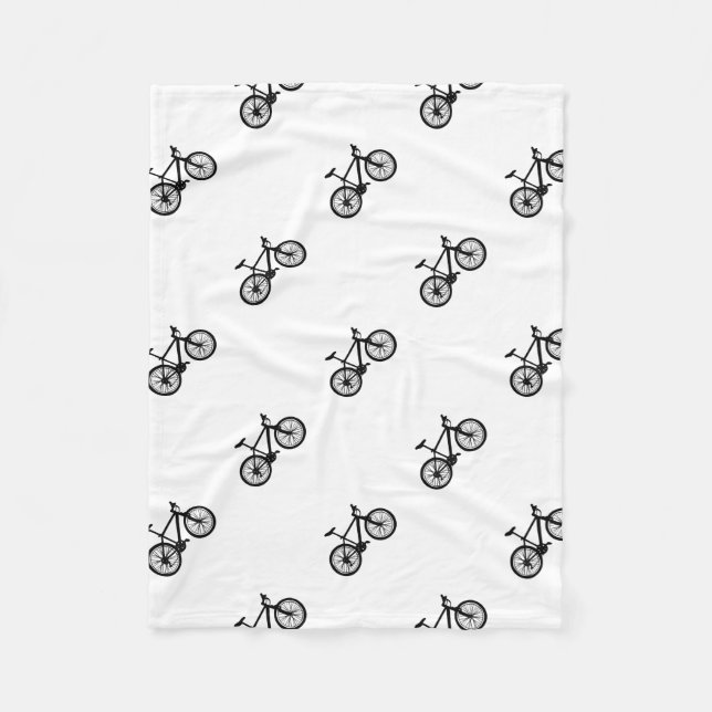 Couverture Polaire Griffonnage tiré par la main simple de bicyclette (Devant)