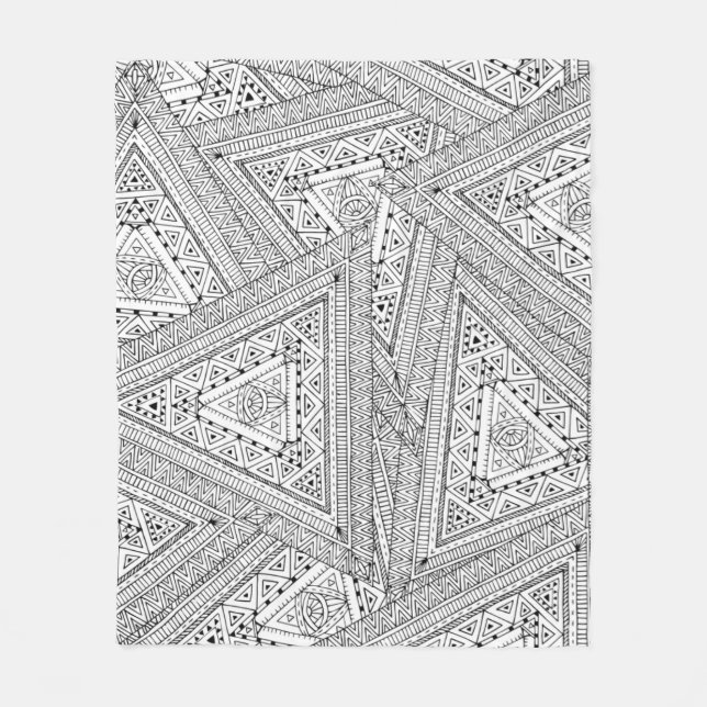 Couverture Polaire Griffonnage tribal 2 (Devant)