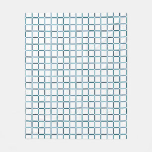 Couverture Polaire Grille colorée avec nuances de tons de la mer dans