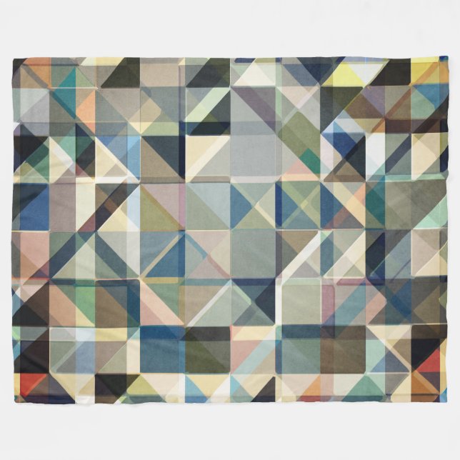 Couverture Polaire Grille de tons de la Terre Abstraite (Devant (Horizontal))