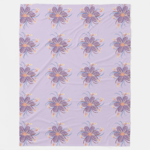 Couverture Polaire Grille florale lunaire