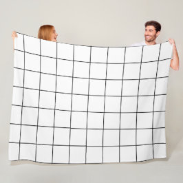 Couverture Polaire Grille noir et blanc