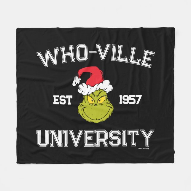 Couverture Polaire Grille | Who-ville University Est 1957 (Devant (Horizontal))