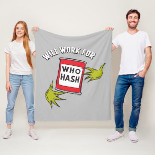 Couverture Polaire Grinch Classique Travaillera pour un Hash de Who