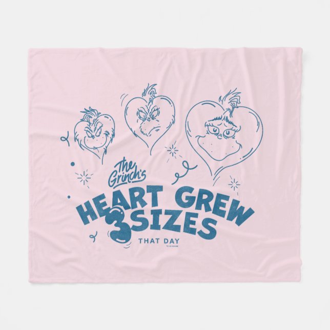 Couverture Polaire Grinch's Heart Grew 3 Tailles (Devant (Horizontal))