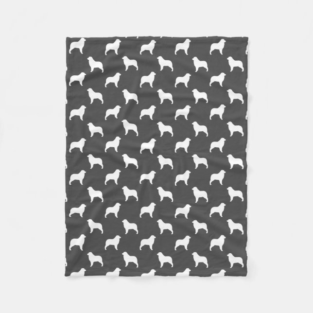 Couverture Polaire Gris australien de motif de silhouettes de berger (Devant)
