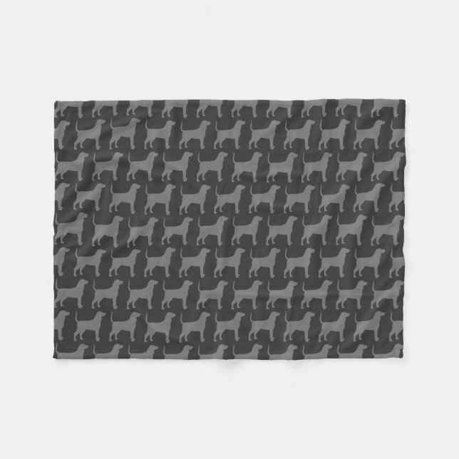 Couverture Polaire Gris de motif de silhouettes de Coonhound de (Devant (Horizontal))