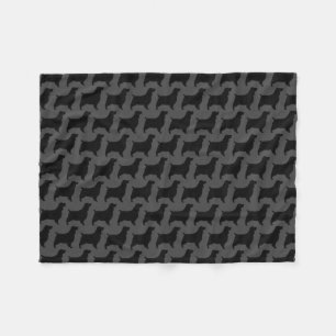 Couverture Polaire Gris de motif de silhouettes d'épagneul de