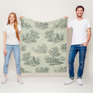 Couverture Polaire Gris doux Toile de ferme rustique Campagne