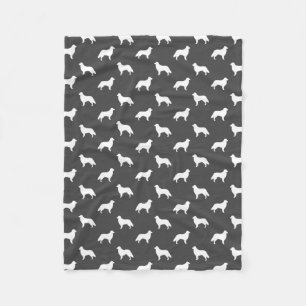 Couverture Polaire Gris enduit plat de motif de silhouettes de chien