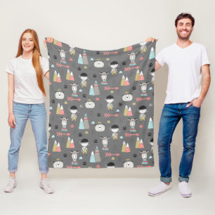 Couverture Polaire Gris foncé Bohème sauvage scandinave
