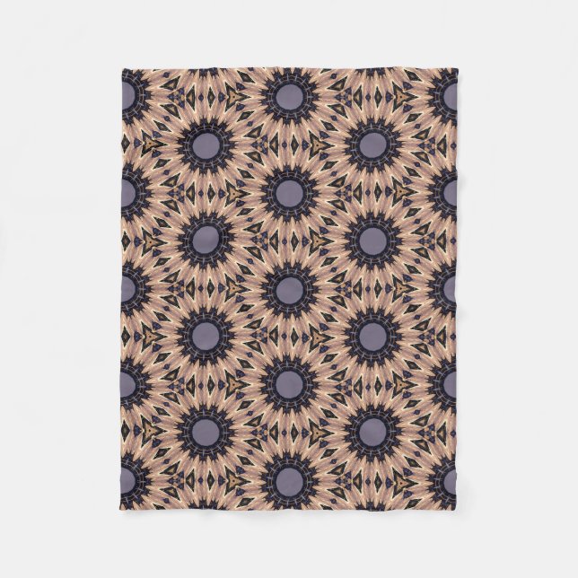 Couverture Polaire Gris gras et fleurs Brown rétro-thématiques (Devant)