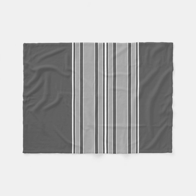 Couverture Polaire Gris Gris Stripes Center - Modern Vibe PEUT modifi (Devant (Horizontal))