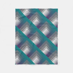 Couverture Polaire gris pourpre turquoise