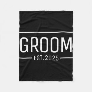 Couverture Polaire Groom Est. 2025 Mariage marié Fiançailles Obtentio