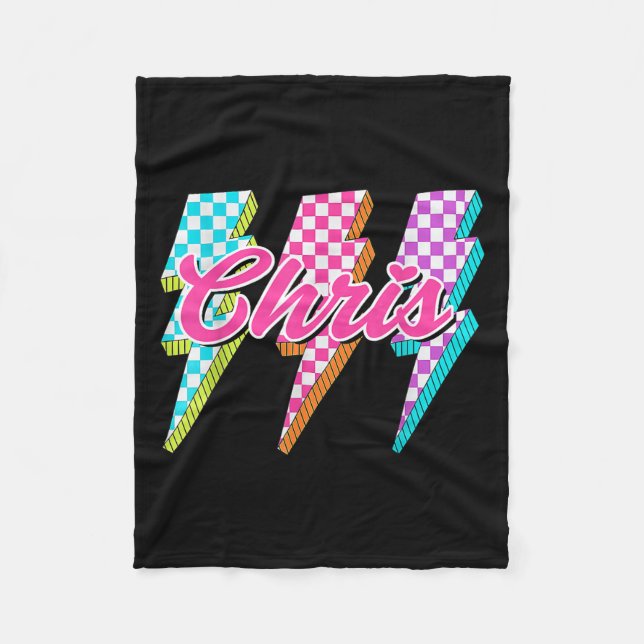 Couverture Polaire Groovy Chris Lightning Bolt Checkered I Love Meme  (Devant)