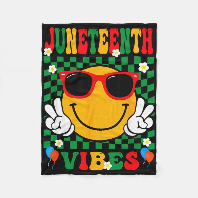 Couverture Polaire Groovy juneteenth vibes day celebrating black (Devant)