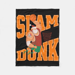 Couverture Polaire Gros Père Noël Slam Dunk Basketball Noël