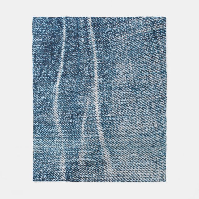 Couverture Polaire Gros plan sur le tissu Denim. (Devant)