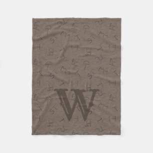 Couverture Polaire Grosse Lettre Bovins Marque Brown