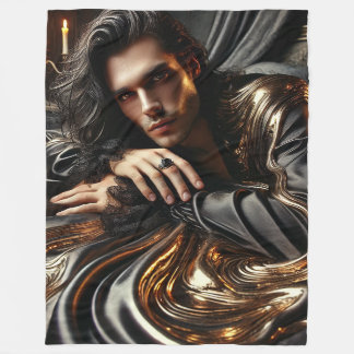 Couverture Polaire Grotte gothique Majesty-Luxueux noir & or