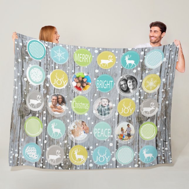 Couverture Polaire Grotte rustique Bois Photos de famille de Noël (En situation)