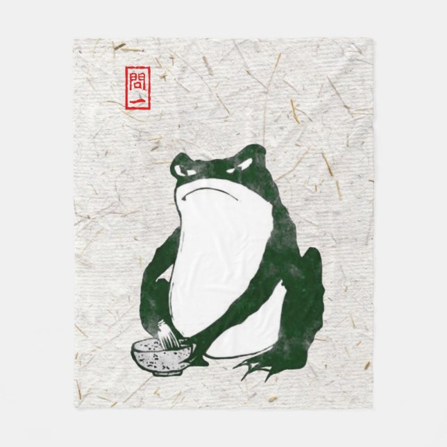 Couverture Polaire Grumpy Grenouille japonaise crapaud 19ème siècle (Devant)