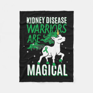 Couverture Polaire Guerrier de la maladie Magique Unicorne vert orgue