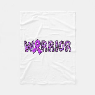 Couverture Polaire Guerrier de la sensibilisation Ruban violet Imprim